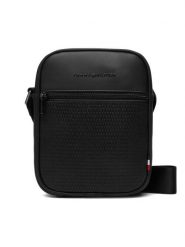 Tommy Hilfiger Saszetka Th Woven Mini Reporter AM0AM14095 Czarny. Czarne saszetki i nerki męskie Tommy Hilfiger, bez wzorów, ze skóry. Za 369.99 zł.