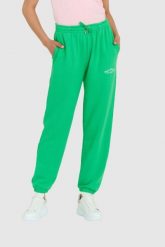 JUICY COUTURE Zielone spodnie damskie wendy recycled z haftowanym logo. Zielone spodnie dresowe damskie Juicy Couture, bez wzorów, z dresówki. W wyprzedaży za 329.99 zł.