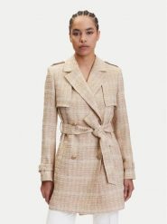 Marciano Guess Płaszcz przejściowy 5YGL00 7302A Beżowy Regular Fit. Brązowe płaszcze damskie Marciano Guess, z aplikacjami, z bawełny, bez kołnierzyka, bez kaptura. Za 1,389.00 zł.