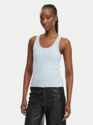 HUGO Top Datamia 50514489 Niebieski Slim Fit. Niebieskie topy damskie Hugo, xs, bez wzorów, z bawełny, bez kołnierzyka, bez ramiączek. Za 229.99 zł.