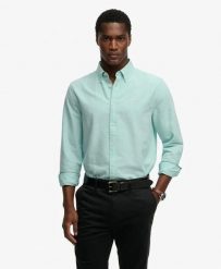 Superdry Koszula Preppy Oxford z Długim Rękawem z Bawełny Organicznej. Zielone koszule damskie Superdry, s, bez wzorów, z bawełny, klasyczne, bez kołnierzyka, bez ramiączek. Za 229.00 zł.
