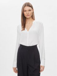 Tommy Hilfiger Bluzka WW0WW40529 Biały Relaxed Fit. Białe bluzki damskie Tommy Hilfiger, bez wzorów, z wiskozy, bez kołnierzyka, bez ramiączek. Za 449.99 zł.