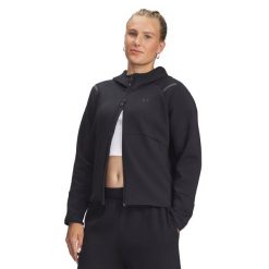 Damska bluza dresowa zapinana na zamek Under Armour Unstoppable Fleece. Czarne bluzy damskie Under Armour, l, bez wzorów, z bawełny, bez ramiączek, z kapturem. Za 486.75 zł.