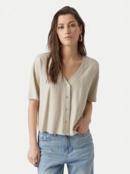Vero Moda Bluzka Jesmilo 10279696 Beżowy jasny Regular Fit. Brązowe bluzki damskie Vero Moda, s, bez wzorów, z wiskozy, bez kołnierzyka, bez ramiączek. Za 139.99 zł.