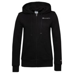 Bluza sportowa damska Champion Hooded Full Zip Sweatshirt. Czarne bluzy damskie Champion, na zimę, xs, bez wzorów, sportowe, bez ramiączek, z kapturem. Za 286.00 zł.