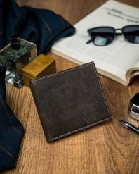 Portfel męski brązowy Forever Young N04-HT BROWN. Brązowe portfele męskie 4U Cavaldi, bez wzorów, ze skóry. Za 46.00 zł.