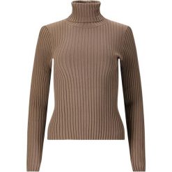 Sweter damski Athlecia Jelina. Brązowe swetry nierozpinane damskie Athlecia, bez wzorów, bez kołnierzyka, bez ramiączek. Za 231.50 zł.