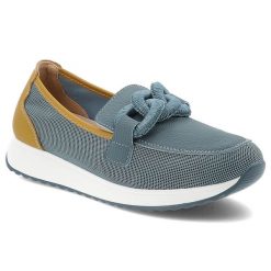 Niebieskie Półbuty S.Barski Modne Obuwie Damskie. Niebieskie półbuty damskie S.BARSKI, z aplikacjami, z materiału, eleganckie, bez obcasa, bez zapięcia. Za 239.00 zł.