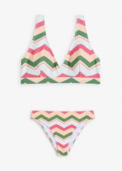 Bikini bustier (2 części) z dekoltem w serek. Zielone bikini bonprix, bez wzorów. Za 117.99 zł.
