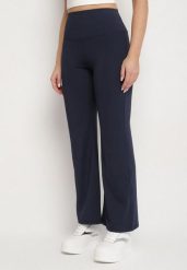 Granatowe Legginsy Dzwony z Wysokim Stanem i Szeroką Gumką w Talii Idoreia. Niebieskie legginsy damskie Born2be, bez wzorów, z jeansu. Za 54.99 zł.