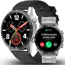 Zegarek męski SMARTWATCH GRAVITY GT10-6 SR/BK/SR STEEL PROF. Zegarki męskie Gravity, bez wzorów. Za 403.94 zł.