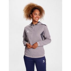 Bluza damska sportowa Hummel Authentic Poly Zip Hoodie Woman. Szare bluzy damskie Hummel, s, bez wzorów, sportowe, bez ramiączek, z kapturem. Za 200.00 zł.