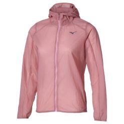 Damska kurtka z kapturem Mizuno Tech Light. Czerwone kurtki sportowe damskie Mizuno, s, bez wzorów, z nylonu, bez ramiączek, z kapturem, do biegania. Za 456.05 zł.