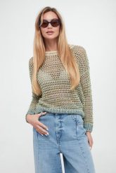Sweter damski lniany Liuto3 WEEKEND MAX MARA. Swetry nierozpinane damskie Weekend Max Mara, l, bez wzorów, ze lnu, bez kołnierzyka, bez ramiączek. W wyprzedaży za 967.20 zł.