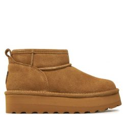 Śniegowce Bearpaw. Brązowe śniegowce damskie Bearpaw, bez zapięcia. Za 499.99 zł.