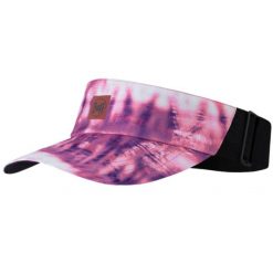 Damska czapka z daszkiem Buff Go Visor. Czerwone czapki damskie Buff, bez wzorów, z bawełny, sportowe. W wyprzedaży za 104.93 zł.