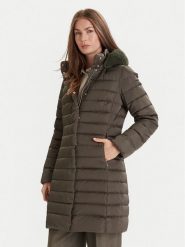 Geox Płaszcz zimowy Bettanie W5626H T3122 F3236 Zielony Regular Fit. Zielone płaszcze damskie Geox, na zimę, bez wzorów, z syntetyku, bez kołnierzyka, bez kaptura. Za 1,349.00 zł.