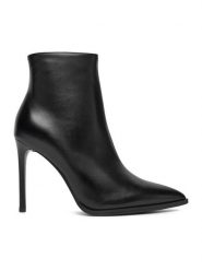 Eva Minge Botki EO-EILEN-E328-70B-Y164 Czarny. Czarne botki damskie Eva Minge, bez wzorów, ze skóry, bez obcasa, na szpilce, bez zapięcia. Za 449.99 zł.