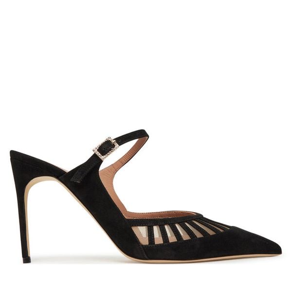Klapki MALONE SOULIERS. Czarne klapki damskie MALONE SOULIERS, bez wzorów, bez obcasa, bez zapięcia. Za 1,839.00 zł.