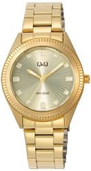 Zegarek damski QQ Q01C-003P CYRKONIE złoty. Żółte zegarki damskie Q&Q, złote. Za 209.00 zł.