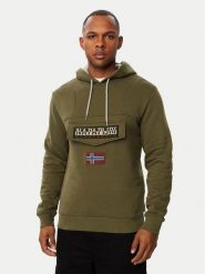 Napapijri Bluza Burgee Wint 4 NP0A892T Khaki Regular Fit. Brązowe bluzy męskie Napapijri, m, bez wzorów, z bawełny, bez ramiączek, bez kaptura. Za 529.99 zł.