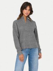 ONLY Sweter Tokyo 15317865 Szary Standard Fit. Szare swetry nierozpinane damskie ONLY, s, bez wzorów, z syntetyku, bez kołnierzyka, bez ramiączek. Za 149.99 zł.