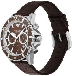 Zegarek Emporio Armani Emporio Armani Diver AR11486 Zegarek męski brązowa tarcza 43 mm. Brązowe zegarki męskie Emporio Armani, bez wzorów. Za 479.99 zł.