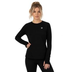 Koszulka treningowa damska Morotai Basic Logo Londgsleeve. Czarne koszulki sportowe damskie MOROTAI, xs, bez wzorów, z bawełny, bez ramiączek, na fitness i siłownię. W wyprzedaży za 91.00 zł.