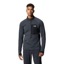 Kurtka turystyczna z zamkiem błyskawicznym Mountain Hardwear Polartec® Power Gri. Fioletowe kurtki męskie MOUNTAIN HARDWEAR, bez wzorów, sportowe, bez kaptura. Za 638.30 zł.