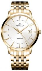 Zegarek męski Appella L12003.1193DQ złoty. Żółte zegarki męskie Acappella, bez wzorów, złote. Za 1,490.00 zł.