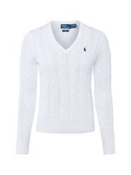 Polo Ralph Lauren Sweter damski z dzianiny Kobiety Bawełna biały jednolity, S. Białe swetry nierozpinane damskie Polo Ralph Lauren, s, bez wzorów, z bawełny, bez kołnierzyka, bez ramiączek. Za 989.95 zł.