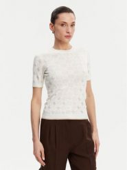 Guess Sweter W5GR20 Z3D60 Écru Regular Fit. Swetry nierozpinane damskie Guess, xs, z aplikacjami, z wiskozy, bez kołnierzyka, bez ramiączek. Za 239.99 zł.