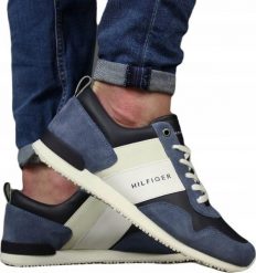 BUTY TOMMY HILFIGER SNEAKERS TRAMPKI r.41. Buty sportowe męskie Tommy Hilfiger, bez wzorów, bez zapięcia. Za 259.00 zł.