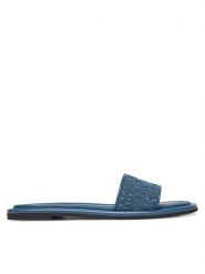 MICHAEL Michael Kors Klapki 40S5DNFS1D Niebieski. Niebieskie klapki damskie MICHAEL Michael Kors, bez wzorów, z materiału, bez obcasa, bez zapięcia. Za 299.99 zł.