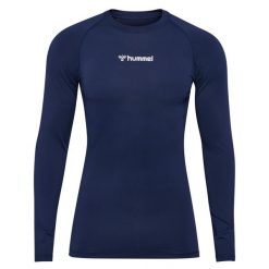 Dżersej z długim rękawem Hummel Bl Performance. Niebieskie bluzy męskie Hummel, bez wzorów, z dżerseju, sportowe, bez ramiączek, bez kaptura. Za 180.00 zł.