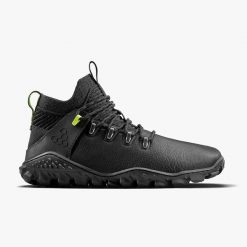Damskie turystyczne buty barefoot MAGNA FOREST ESC WOMENS OBSIDIAN/LIME. Czarne obuwie trekkingowe damskie Vivobarefoot, z dzianiny, bez zapięcia. Za 629.00 zł.