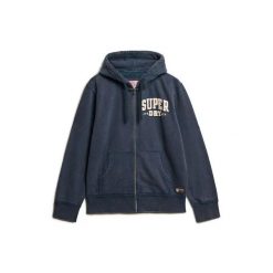 Bluza z kapturem i zamkiem błyskawicznym Superdry Vintage Athletic. Niebieskie bluzy męskie Superdry, m, bez wzorów, vintage, bez ramiączek, z kapturem. W wyprzedaży za 364.40 zł.