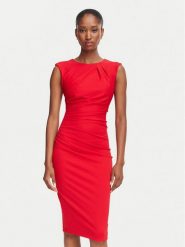 Rinascimento Sukienka koktajlowa CFC0131063003 Czerwony Slim Fit. Czerwone sukienki damskie Rinascimento, s, bez wzorów, z syntetyku, wizytowe, bez kołnierzyka, bez ramiączek. Za 469.99 zł.
