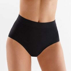 Czarne bezszwowe majtki z wysokim stanem Gabriella Midi Briefs. Czarne majtki damskie Gabriella, z bawełny. Za 39.90 zł.