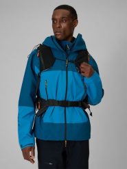 4F Kurtka trekkingowa przeciwdeszczowa membrana 20000 męska - granatowa 3XL. Niebieskie kurtki męskie 4F, l, bez wzorów, bez kaptura. Za 699.99 zł.