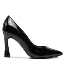Czółenka KARL LAGERFELD. Czarne czółenka damskie KARL LAGERFELD, bez wzorów, bez obcasa, bez zapięcia. Za 539.99 zł.