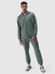 4F Spodnie dresowe joggery z bawełny organicznej męskie - khaki XXL. Brązowe spodnie materiałowe męskie 4F, l, bez wzorów, z bawełny. W wyprzedaży za 89.99 zł.