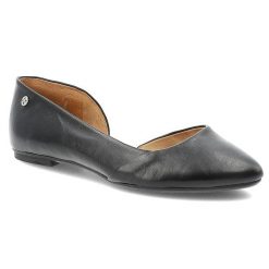 Baleriny damskie Maciejka płaskie i ze skóry licowej czarne 02445-20/00-5. Czarne balerinki damskie Maciejka, bez wzorów, ze skóry, eleganckie, bez obcasa, na płaskiej podeszwie, bez zapięcia. Za 179.00 zł.