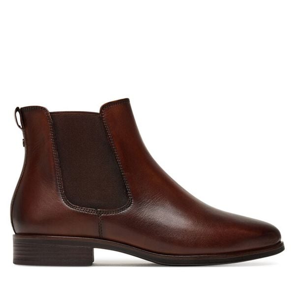 Botki Tamaris. Brązowe botki damskie Tamaris, bez wzorów, bez obcasa, na płaskiej podeszwie, bez zapięcia. Za 279.99 zł.