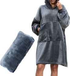 Froster Bluzair - Bluza koc - Szary. Szare bluzy damskie Froster, bez wzorów, bez ramiączek, bez kaptura. Za 156.00 zł.
