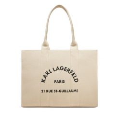 Torebka KARL LAGERFELD. Brązowe shopperki damskie KARL LAGERFELD, bez wzorów, bez dodatków. Za 329.99 zł.
