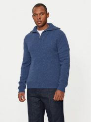 United Colors Of Benetton Sweter 103MU200Z Granatowy Regular Fit. Niebieskie swetry męskie United Colors Of Benetton, m, bez wzorów, z wełny, bez kołnierzyka, bez ramiączek. Za 249.99 zł.