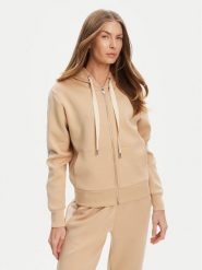 Guess Bluza W5YQ05 KBYE2 Beżowy Regular Fit. Brązowe bluzy damskie Guess, xxl, z aplikacjami, z syntetyku, bez ramiączek, bez kaptura. Za 299.99 zł.