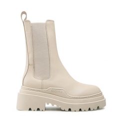 Sztyblety Badura. Brązowe botki damskie Badura, bez wzorów, bez obcasa, na płaskiej podeszwie, bez zapięcia. Za 449.99 zł.