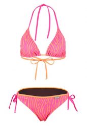 Beco Zebra Vibes bikini trójkątne C, różowo-pomarańczowe. Brązowe stroje kąpielowe damskie Beco, bez wzorów, z elastanu. Za 266.99 zł.